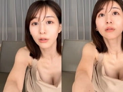 田中みな実がインスタライブでおっぱいの谷間をアピール