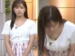 スーパーJチャンネルで田原萌々アナがお辞儀おっぱい谷間放送事故