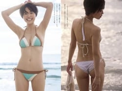 元フジアナ渡邉渚がエロいビキニ尻を食い込ませる
