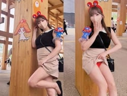 大阪万博でパンチラした女が炎上して叩かれる