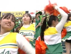 高校野球2025で津田学園の可愛いチアガールがアンスコ尻パンチラ