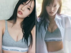 本田真凜が脱いでカルバンクライン下着姿で巨乳谷間おっぱい解禁