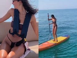 女優の菜々緒がインスタに激エロTフロントビキニ水着を解放