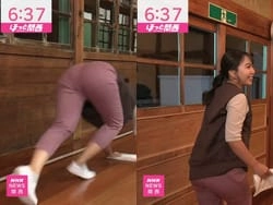 NHKほっと関西の上岡梨紗アナが雑巾がけで着衣デカ尻晒す放送事故