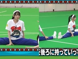 乃木坂工事中でお股全開おっぴろげのジャージ開脚がエロすぎる