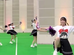 乃木坂工事中、チアメンバーの太ももアンスコスパッツ丸見えハプニング